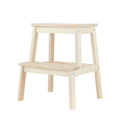 Natural wood deals step stool