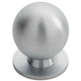Solid Ball Cupboard Door Knob 25mm Diameter Satin Chrome Cabinet Handle