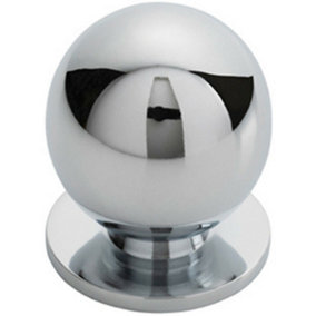 Solid Ball Cupboard Door Knob 30mm Diameter Polished Chrome Cabinet Handle
