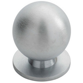 Solid Ball Cupboard Door Knob 30mm Diameter Satin Chrome Cabinet Handle