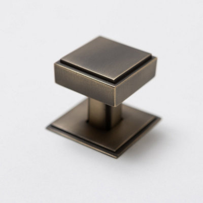 Solid Brass Art Deco Kitchen Pull Handles & Knobs with Backplates ...