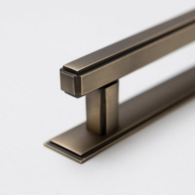 Solid Brass Art Deco Kitchen Pull Handles & Knobs with Backplates ...