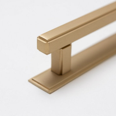 Solid Brass Art Deco Kitchen Pull Handles & Knobs with Backplates ...