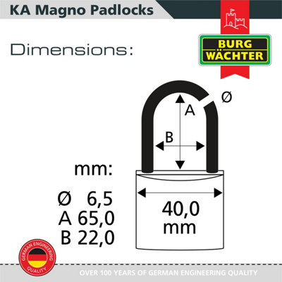 Solid Brass Body 40mm Long Shackle Keyed alike Padlock Long Shackle (5 in a box) - 3