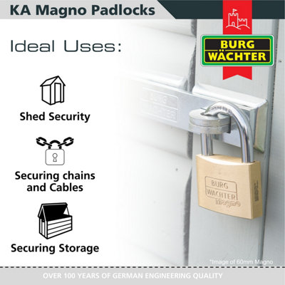 Solid Brass Body 40mm Long Shackle Keyed alike Padlock Long Shackle (5 in a box) - 5