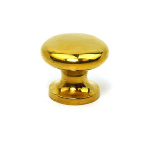 Solid Brass Cabinet Knob - 25mm Diameter - Pack of 2