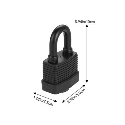 Solid Brass Core Metal Padlock Impact Resistant Plastic Coating with 2 Keys