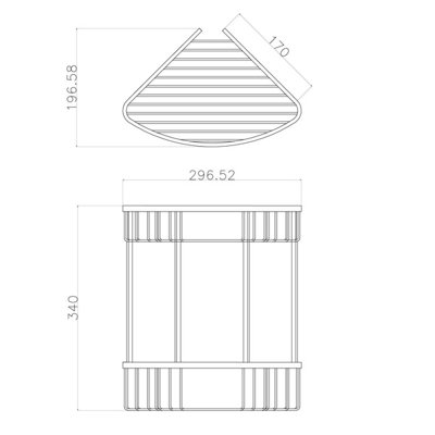 Solid Brass Double Tier Corner Black Shower Basket