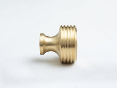 Solid Brass Kitchen Pull Handles & Knobs Reeded Design Satin Brass