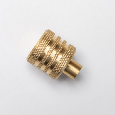 Solid Brass Knurled Kitchen Pull Handles & Knobs - Satin Brass ...