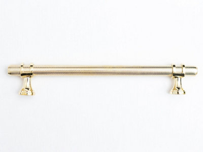 Solid Brass Knurled Kitchen Pull Handles & Knobs Satin Brass TBAR