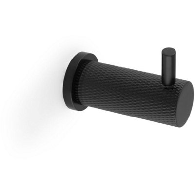 SOLID BRASS Knurled Single Robe Coat Hook - Wall Mounted Holder - Matt ...