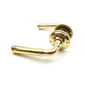 Solid Brass Lever Handle on Rose