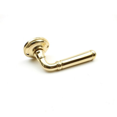 Solid Brass Lever Handle on Rose