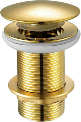 Solid Brass Slotted Sink Plug, Round Mushroom Head, Dome Shape