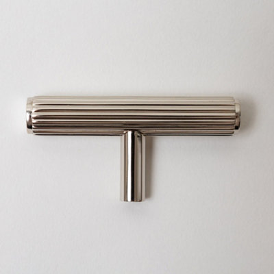 Solid Brass Straight Knurled Kitchen Pull Handles & Knobs - Polished ...