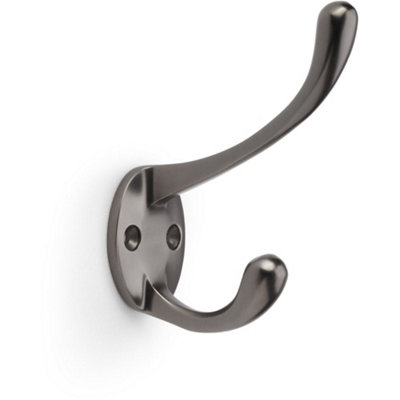 SOLID BRASS Victorian Hat & Coat Hook - Wall Mounted Holder - Dark Bronze