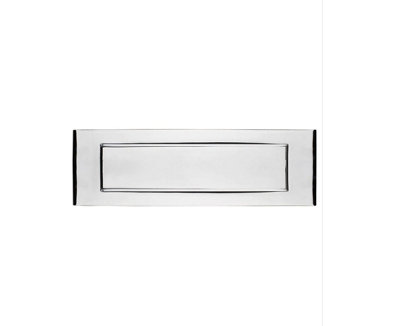 SOLID BRASS VICTORIAN LETTERBOX FINISHED IN CHROME POLISHED BRASS LETTER PLATE (10X3)