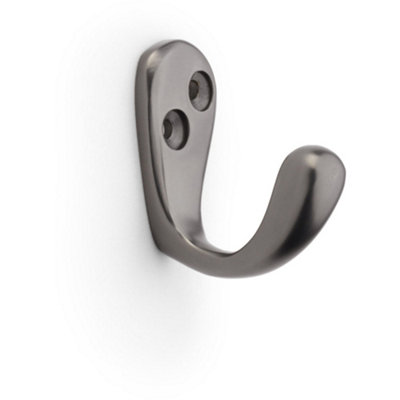 SOLID BRASS Victorian Single Robe Coat Hook - Wall Mounted Holder Dark Bronze