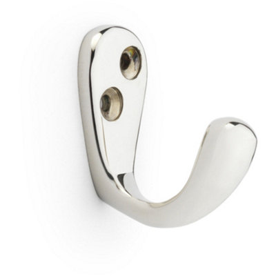 SOLID BRASS Victorian Single Robe Coat Hook Wall Mounted Holder ...