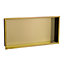 Solid Brass Wet Room Shower Niche Recessed Storage Shelf in Brushed Brass - 300x600mm