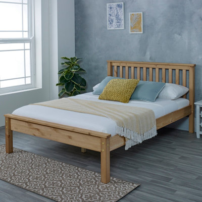 Solid Brazilian Pine wood Dorset Bed Frame 5'0 King - Waxed | DIY at B&Q