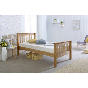 Solid Brazilian Pine wood Somerset Bed Frame 3ft Single  - Waxed