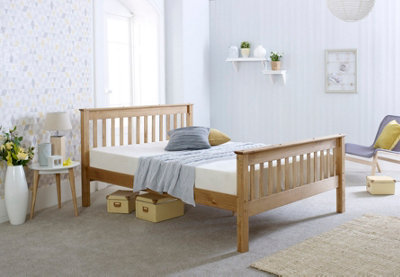Solid Brazilian Pine wood Somerset Bed Frame 4ft Small Double - Waxed
