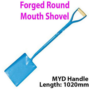 Solid Forged Steel 1020mm Round Mouth Digging Shovel MYD Handle Gardening Tool