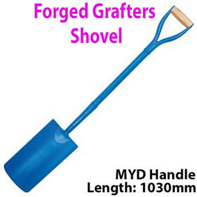 Solid Forged Steel 1030mm Grafters Digging Shovel MYD Handle Gardening Tool