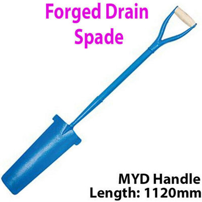 Solid Forged Steel 1120mm Drain Digging Spade MYD Handle Gardening Tool