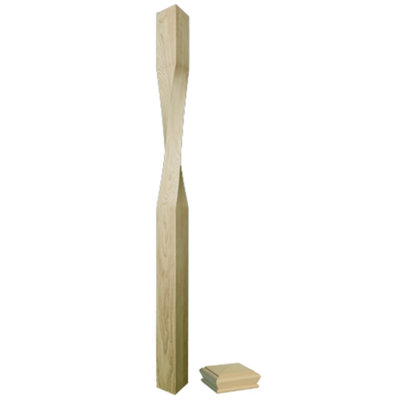Solid Hemlock Newel Post Contemporary 90mm Inc Cap UK Manufactured Traditional Products Ltd
