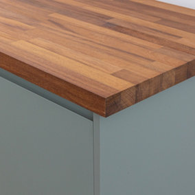 Solid Iroko Kitchen Worktop 2000mm x 620mm x 27mm Premium Wood Worktops Iroko Wooden Timber Counter Tops Real Wood Block Stave