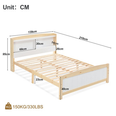 Double bed size 4ft 6 in cm discount