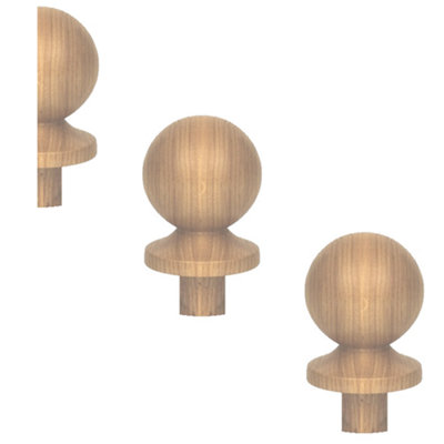 Solid Oak Ball Cap Pack Suits 90mm Newel Post  UK Manufactured Traditional Products Ltd