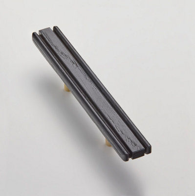 Solid Oak & Brass Handle - Harvington 200mm Black