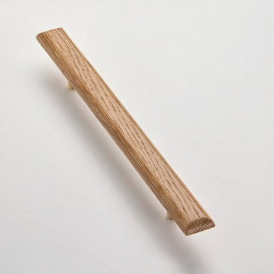 Solid Oak & Brass Handle - Stourbridge 320mm Clear Lacquer