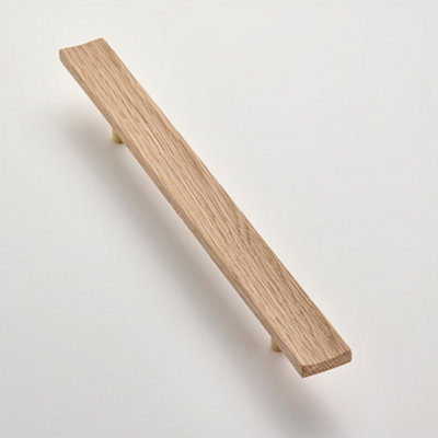 Solid Oak & Brass Handle - Swinford 320mm Unfinished