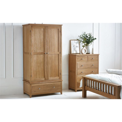 Solid Oak Combination Wardrobe - FSC Mix