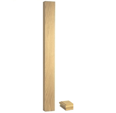 Solid Oak Complete Half Newel Post 70mm x 34mm x 1200mm Inc Cap UK Manufactured Traditional Products Ltd