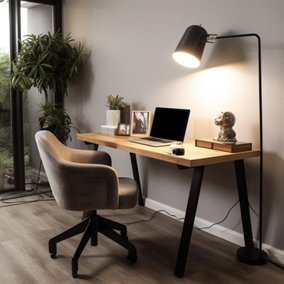 Solid Oak Desk with Steel U leg - 100x45cm
