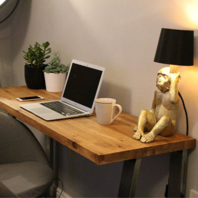 Solid Oak Desk with Steel U leg 90x45cm