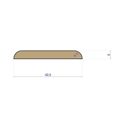 Solid Oak Flat Strip - Unfinished - 43mm - 2.44m Length