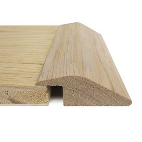 Solid Oak Flooring Ramp Threshold - Unfinished - 20mm - 2.44m Length