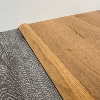 Solid Oak Flooring Ramp Threshold - Unfinished - 7mm -2.44m Length - 3