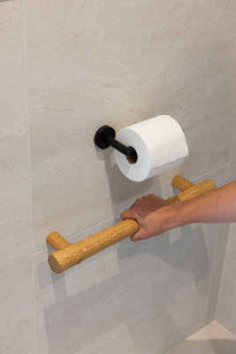 SOLID OAK GRAB RAIL WITH CONCEALED FIXINGS 450MM