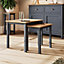 Solid Oak Nest Of 2 Tables Graphite Blue Ready Assembled