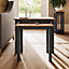 Solid Oak Nest Of 2 Tables Graphite Blue Ready Assembled