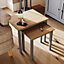 Solid Oak Nest Of 2 Tables Grey Ready Assembled