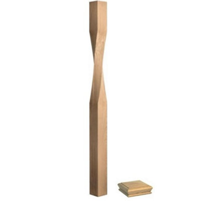 Solid Oak Newel Post Contemporary 90mm UK Manufactured Traditional Products Ltd